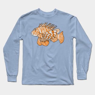 Happy lionfish cartoon illustration Long Sleeve T-Shirt